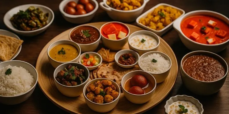 A spread of Indian dishes at Utsav Grand